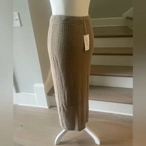 Haven Well Within Organic Cotton Linen Open Stitch Skirt XS - Picture 9 of 12